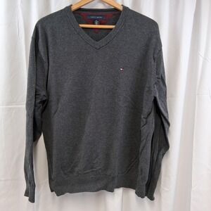 Tommy Hilfiger Men's Dark Gray V-Neck Long Sleeve Sweater Size XXL